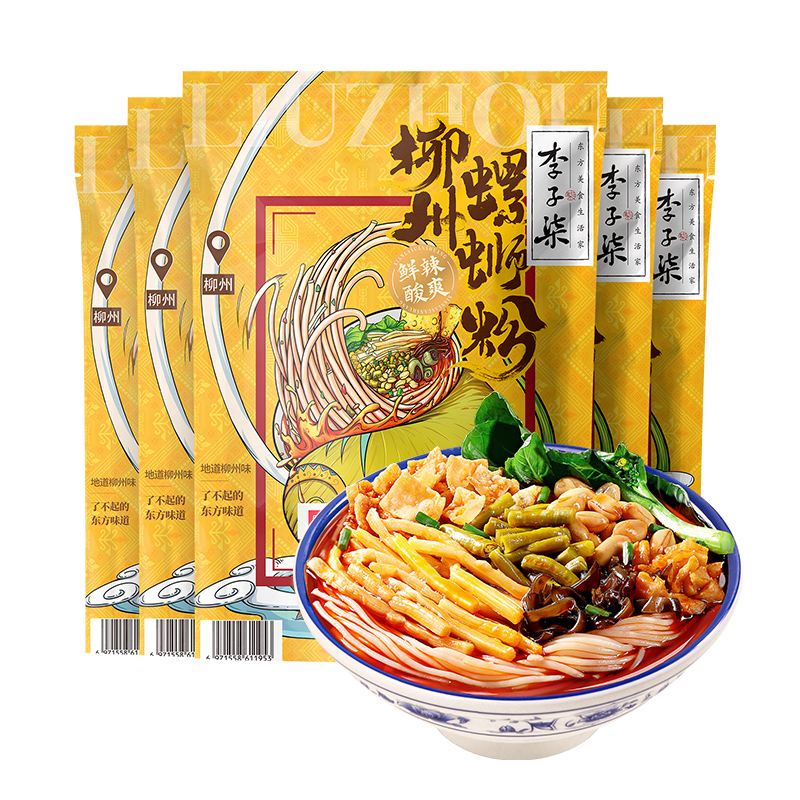 淘宝秒杀：李子柒螺蛳粉速食方便面米线5袋加赠2袋 福利价仅43.2元秒杀！