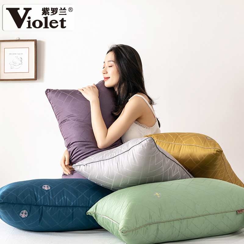 双11现货：紫罗兰雅锌物理抗菌大提花羽丝绒枕头 福利价仅49元秒杀！