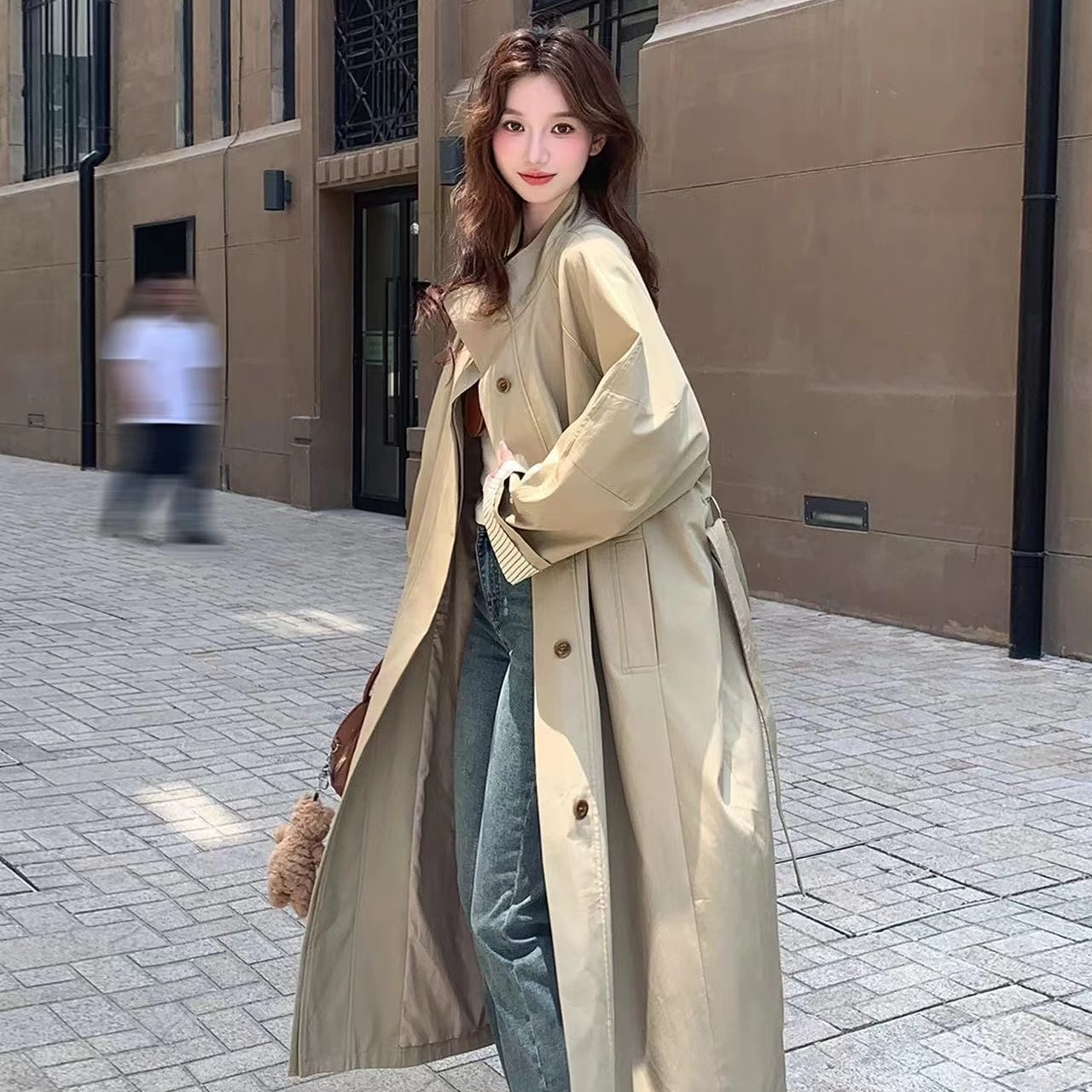 长款韩风风衣外套！！ 券后【79.9元】包邮秒杀