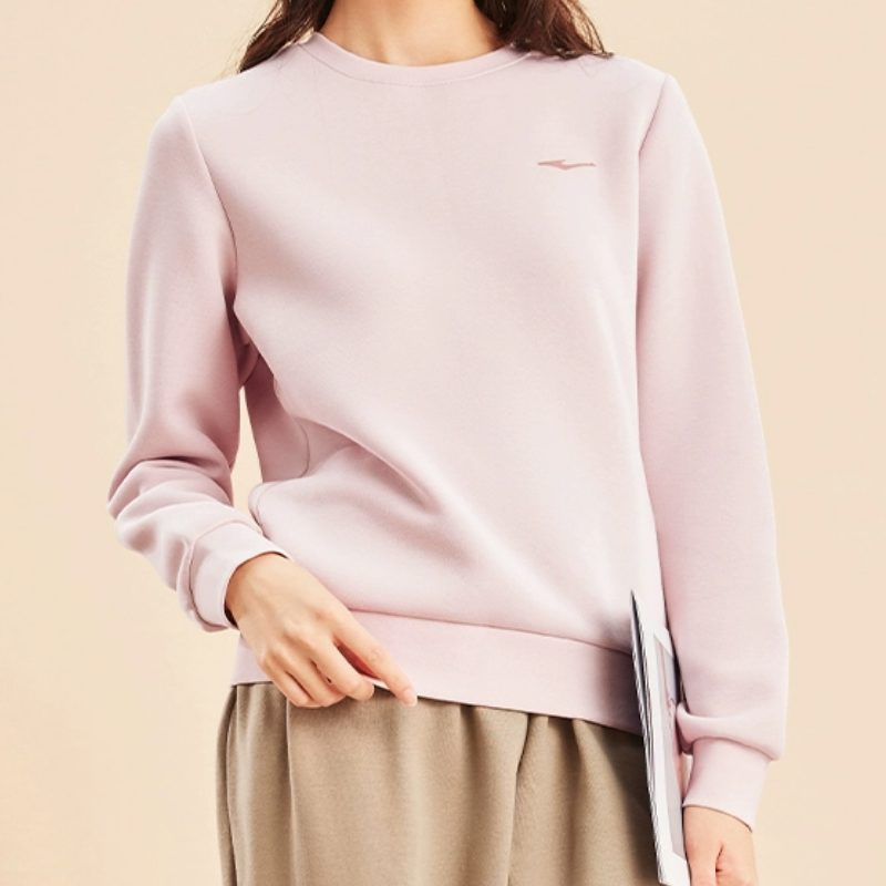 优质素材：鸿星尔克女士运动卫衣加绒圆领长袖上衣女 福利价仅39元秒杀！