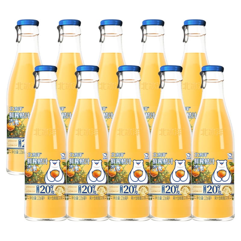 北冰洋玻璃瓶桔汁国货汽水10瓶 【35.71元】包邮秒杀