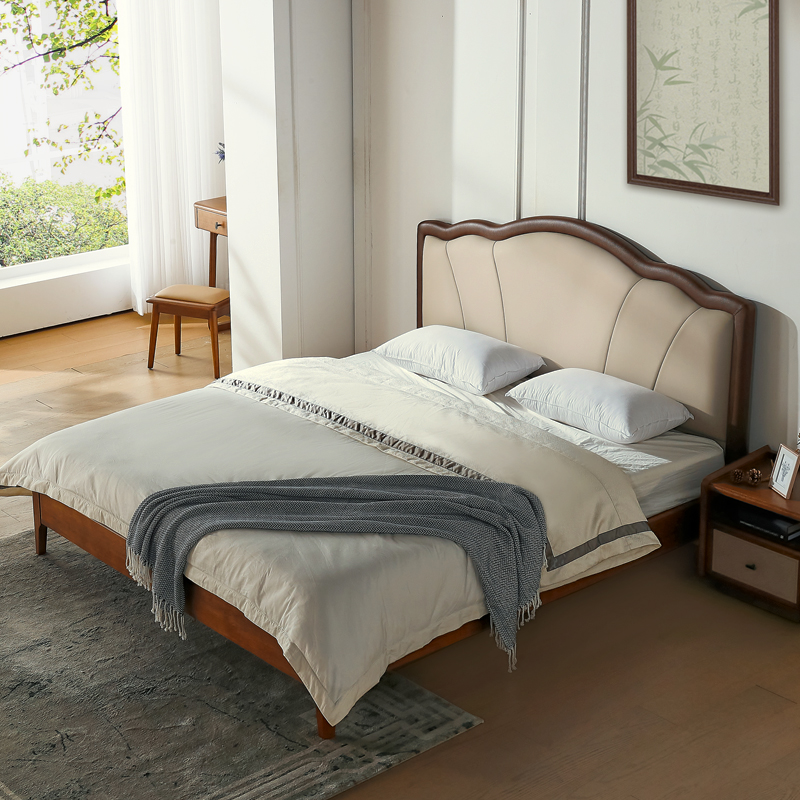 百亿补贴：慕思金丝檀木全实木床主卧双人复古真皮软包 福利价仅7150.33元秒杀！