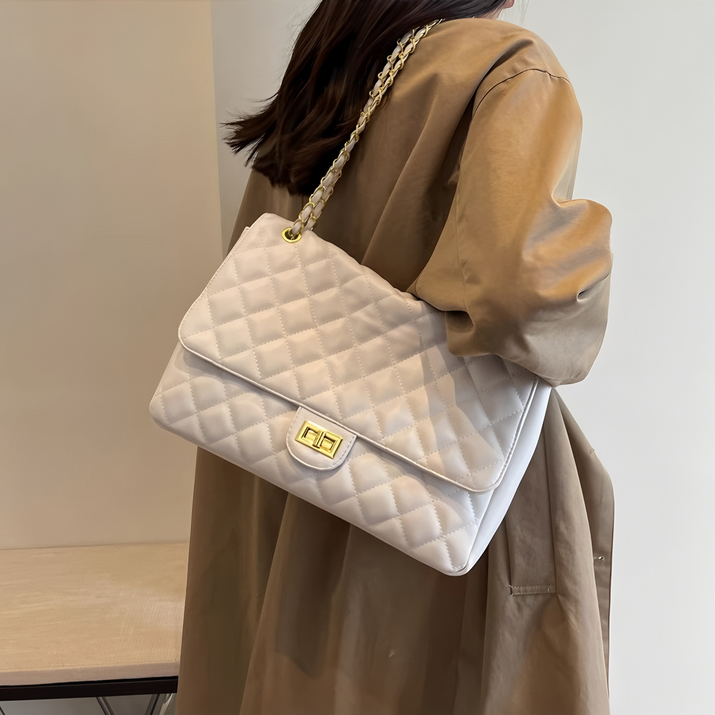 大容量菱格链条女包2025新款单肩包斜挎包 券后【79元】包邮秒杀